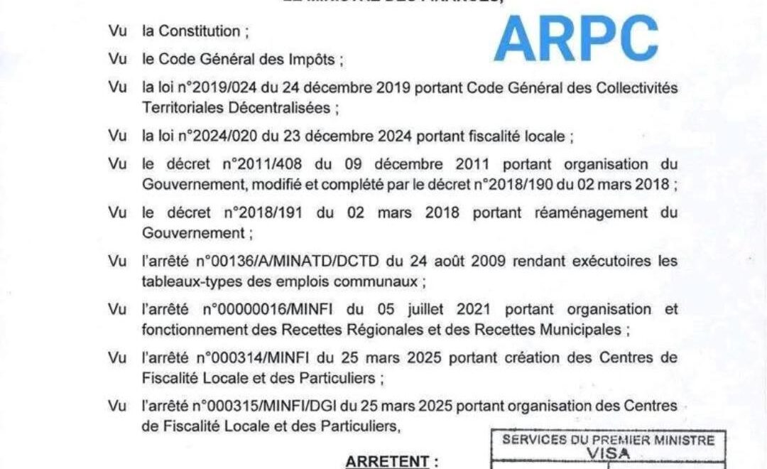 Detailed Analysis of Joint Order No. 0043/AC/MINDDEVEL/MINFI of 15 May 2026 (Local Tax Monitoring Units)