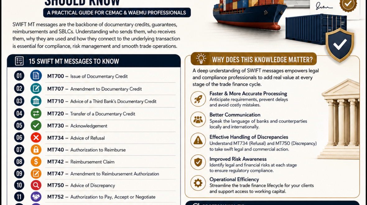 Mastering Trade Finance: The Essential SWIFT MT Messages for Legal and Compliance Professionals in the CEMAC/WAEMU Regions
