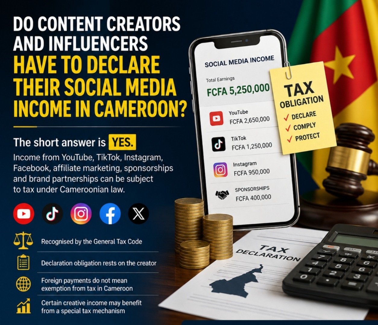 Do Content Creators and Influencers Have to Declare Their Social Media Income in Cameroon?